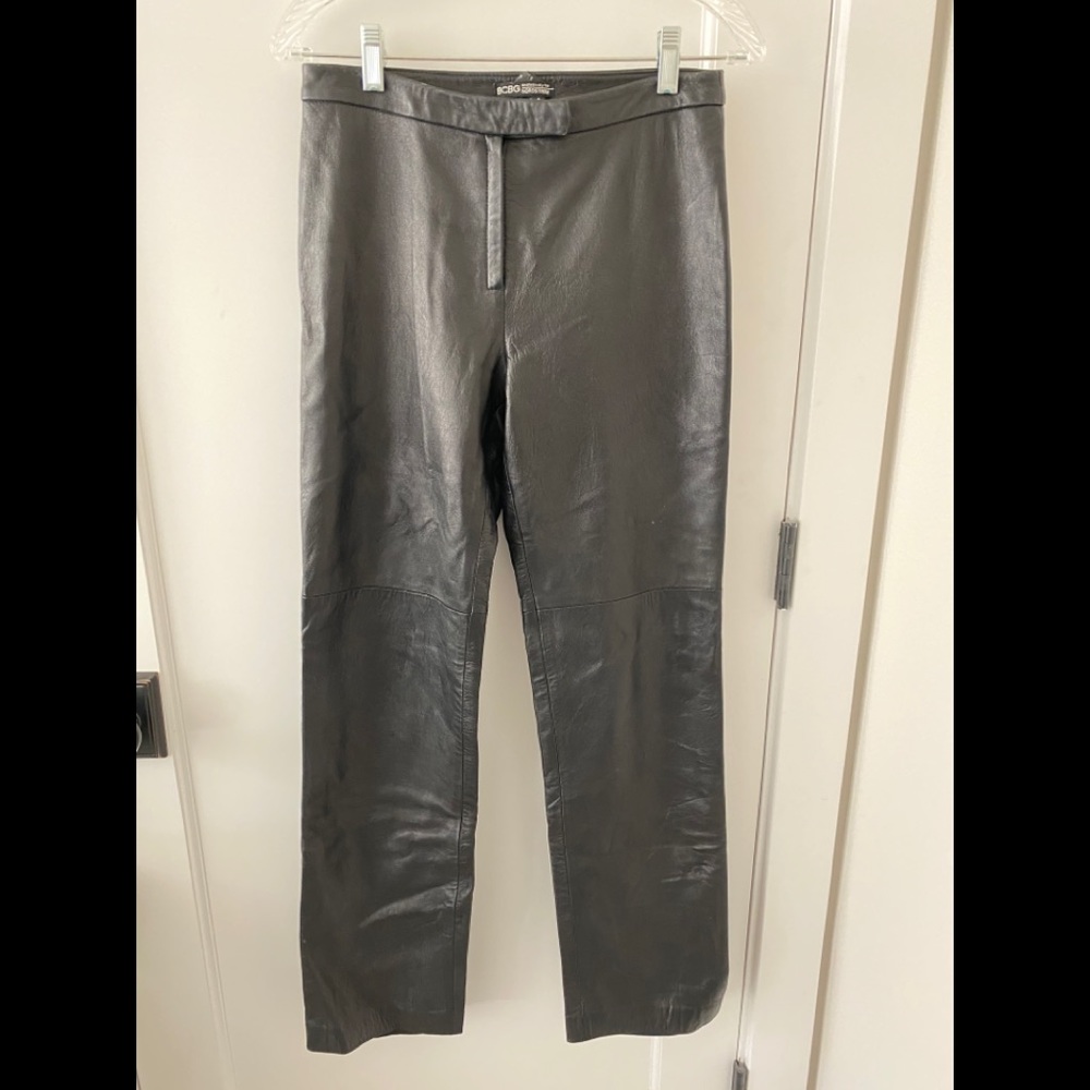 100% soft black leather pants BCBG Nordstrom